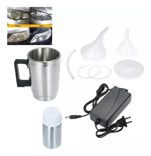 220V Headlight Restoration Kit, Power Funnel Cap, Rubber Gasket, Atomizing Cup