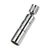 Matte silver 14mm/16mm short spark plug socket with 3/8" drive and strong internal magnet.