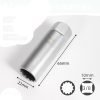 Matte silver 14mm/16mm short spark plug socket with 3/8" drive and strong internal magnet.