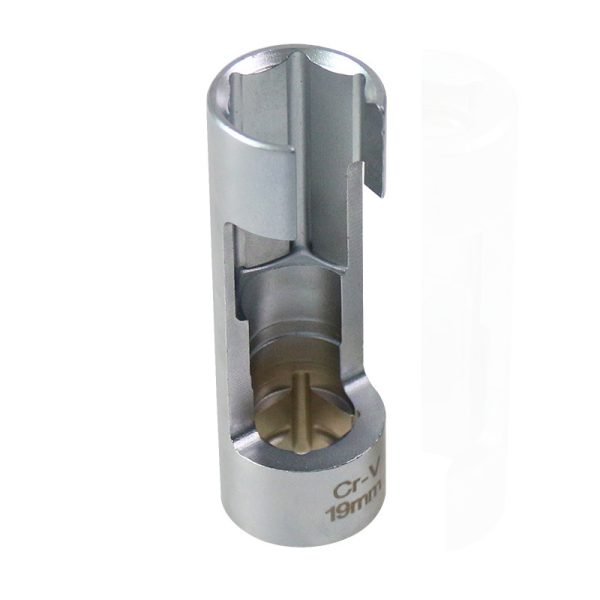 17mm side slot oxygen sensor socket diagram with dimensions showing 12.5mm square drive and 45mm slot depth.