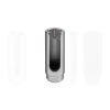 A silver 22mm chrome oxygen sensor socket with a wide 18mm slot and 1/2 inch square drive.