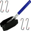 Blue-handled compact ratcheting spreader with 4 red-tipped anti-scratch S-hooks on a white background.