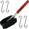 red-handled compact ratcheting spreader with 4 red-tipped anti-scratch S-hooks on a white background.
