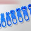 Set of 7 blue plastic fuel line disconnect tools in various sizes ranging from 1/4 inch to 7/8 inch, used for removing automotive quick release connectors and AC lines.
