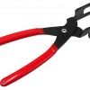 Usage scenarios of fuel line disconnect pliers on engine fuel pipes and AC lines.