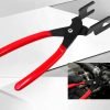 Usage scenarios of fuel line disconnect pliers on engine fuel pipes and AC lines.