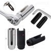 A silver 22mm chrome oxygen sensor socket featuring a narrow 8mm slot and 1/2 inch drive.