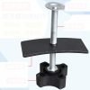 Full view of the black and silver brake caliper press tool showing the cross-handle and curved pressure plate.