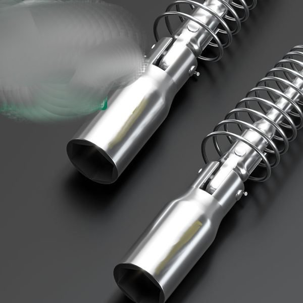 T-handle spark plug wrench with green handle and silver spring guard, displayed diagonally on a dark background.
