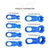 Set of 7 blue plastic fuel line disconnect tools in various sizes ranging from 1/4 inch to 7/8 inch, used for removing automotive quick release connectors and AC lines.