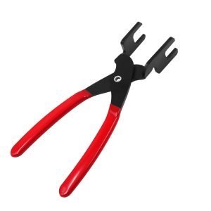 Usage scenarios of fuel line disconnect pliers on engine fuel pipes and AC lines.