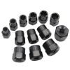Flat lay of all 13 pieces separated by type, showing the internal damaged bolt extractors (#5-#10) and the external damaged nut extractors.