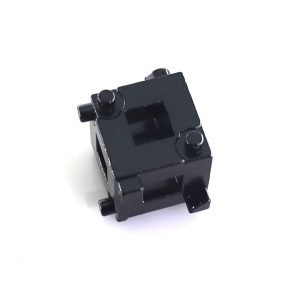 High-quality studio shot of the black 34mm multi-functional brake wind-back adapter cube against a clean white background.