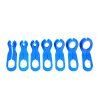 Set of 7 blue plastic fuel line disconnect tools in various sizes ranging from 1/4 inch to 7/8 inch, used for removing automotive quick release connectors and AC lines.