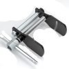 Full view of the silver and black duck-jaw brake caliper spreader showing the T-handle and wide jaw opening.
