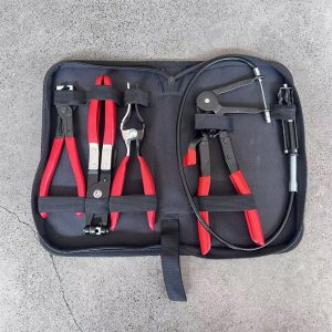 Professional 4-Piece Cable End Fitting Pliers Set - Hose & Wire Crimp Tool Kit for Bicycle, Motorcycle & Auto Repair | with Heavy Duty Storage Bag