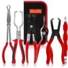 Automotive Repair Pliers Tool Kit, Auto Service Hand Pliers Set with Red‑Edge Zipper Storage Pouch for Car DIY & Workshop Repair`