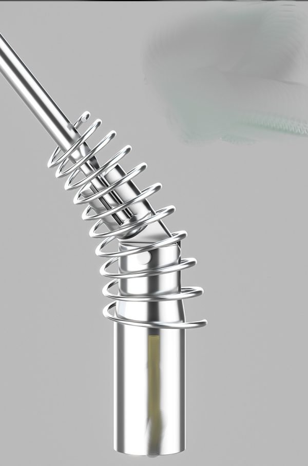 T-handle spark plug wrench with green handle and silver spring guard, displayed diagonally on a dark background.