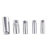 Full layout of the 11-piece chrome vanadium socket set, including flex-head universal joints, deep spark plug sockets, extension bars, and a spark plug extractor tool on a white background.