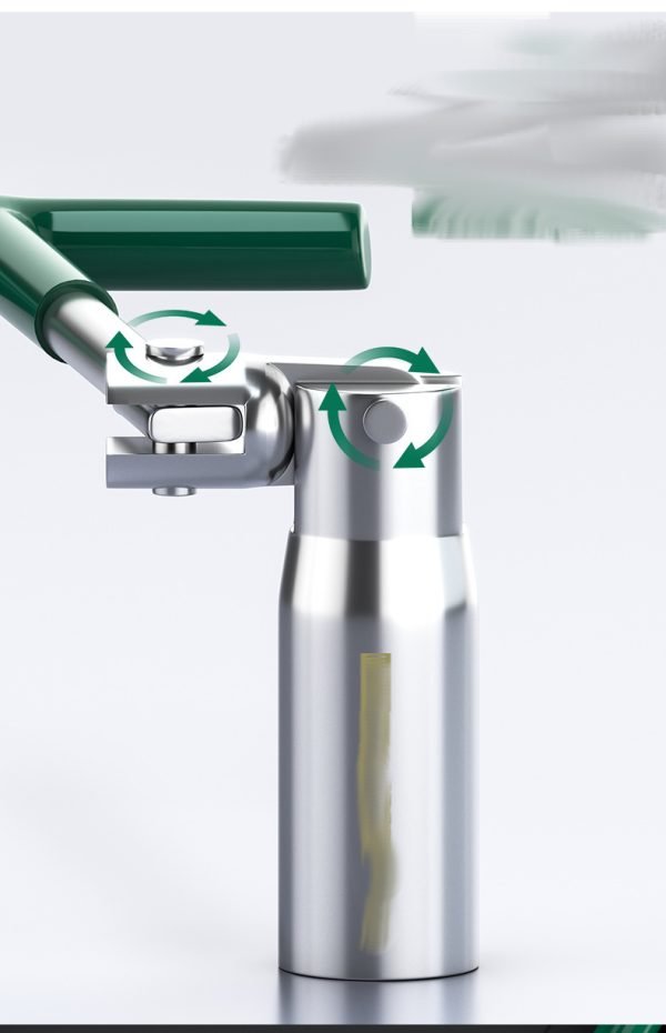 T-handle spark plug wrench with green handle and silver spring guard, displayed diagonally on a dark background.