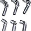 Open blue case displaying an 18-piece chrome vanadium flexible socket set organized by size.