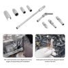 Full layout of the 11-piece chrome vanadium socket set, including flex-head universal joints, deep spark plug sockets, extension bars, and a spark plug extractor tool on a white background.
