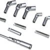 Open blue case displaying an 18-piece chrome vanadium flexible socket set organized by size.