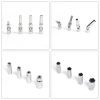 Full layout of the 11-piece chrome vanadium socket set, including flex-head universal joints, deep spark plug sockets, extension bars, and a spark plug extractor tool on a white background.
