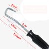 Black handled automotive hose removal hook with a curved hard steel pointed tip, 190mm long, used for pulling stuck coolant and fuel hoses off metal fittings.
