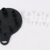 Seven piece white and black plastic fuel line disconnect tool set on a hanging board, sizes from 1/4 inch to 7/8 inch, used for removing car AC and fuel line quick connectors.