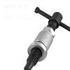 High-angle studio shot of the complete 5-piece industrial grade brake caliper wind-back tool set against a clean background.